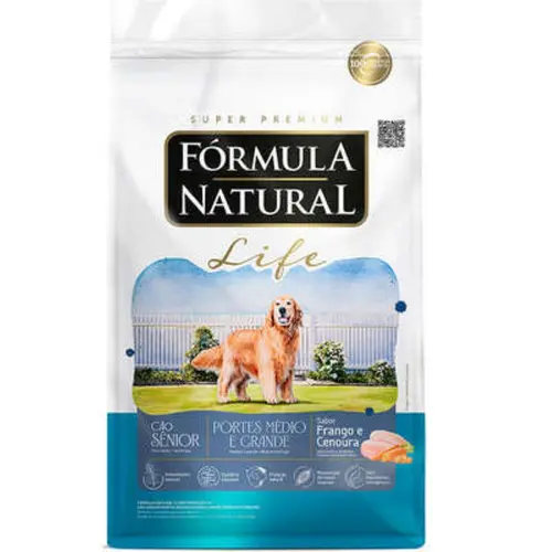 Ração Fórmula Natural Life Cães Sênior Raças Médio e Grande 15KG