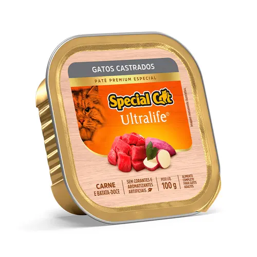 SPECIAL CAT ULTRALIFE PATÊ CASTRADO CARNE 100G