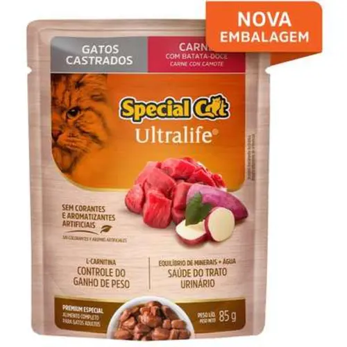 SPECIAL CAT ULTRALIFE SACHÊ CASTRADO CARNE 85G
