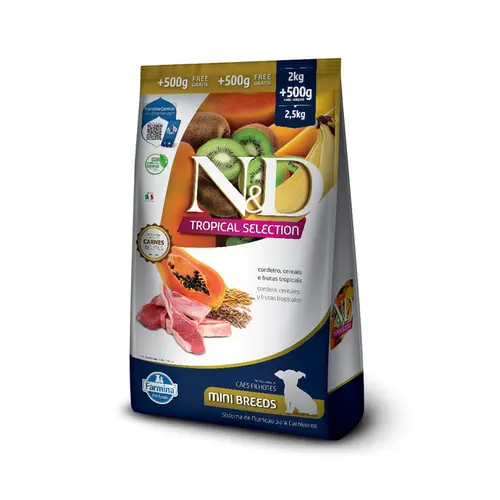 N&D TROPICAL SELECTION CANINE CORDEIRO PUPPY MINI 2KG + 500G