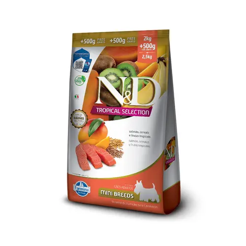 N&D TROPICAL SELECTION CANINE SALMAO MINI 2KG + 500G 2,5KG