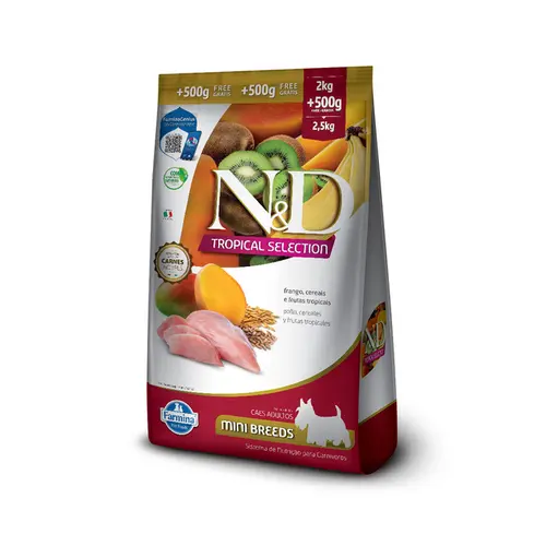 N&D TROPICAL SELECTION CANINE FRANGO MINI 2KG + 500G