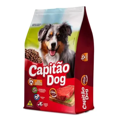 Ração Capitão Dog Cães Adultos Sabor Carne