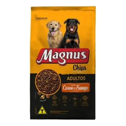 Ração Magnus Chips Cães Adultos Sabor Carne e Frango