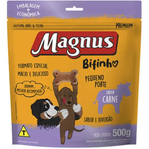 Petisco Magnus Bifinho para Cães Pequeno Porte Sabor Carne 500G