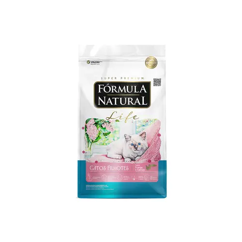 FORMULA NATURAL LIFE GATO FILHOTE FRANGO E SALMÃO 1KG 7KG