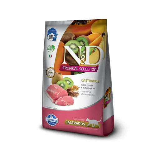 N&D TROPICAL SELECTION FELINE CASTRADO SUINO