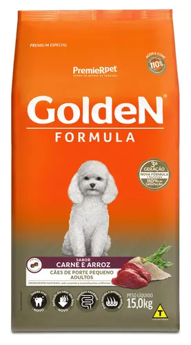 Ração Golden Formula Cães Adultos Raças Pequenas Carne e Arroz Mini Bits