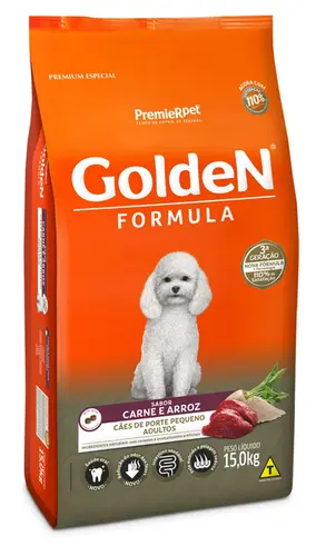 Ração Golden Formula Cães Adultos Raças Pequenas Carne e Arroz Mini Bits