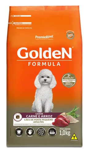 Ração Golden Formula Cães Adultos Raças Pequenas Carne e Arroz Mini Bits