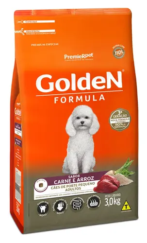 Ração Golden Formula Cães Adultos Raças Pequenas Carne e Arroz Mini Bits
