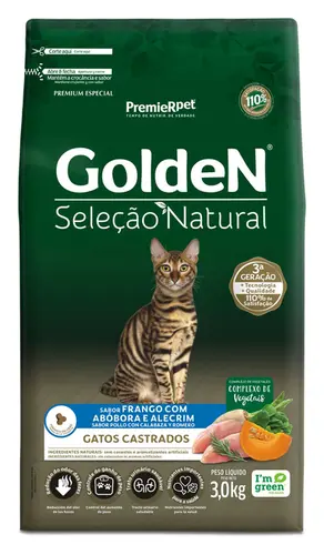 GOLDEN GATOS SELEÇÃO NATURAL ABOBORA CASTRADOS