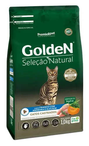 GOLDEN GATOS SELEÇÃO NATURAL ABOBORA CASTRADOS 3KG