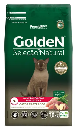 GOLDEN GATOS SELEÇÃO NATURAL BATATA DOCE CASTRADOS