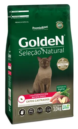 GOLDEN GATOS SELEÇÃO NATURAL BATATA DOCE CASTRADOS