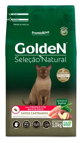 GOLDEN GATOS SELEÇÃO NATURAL BATATA DOCE CASTRADOS