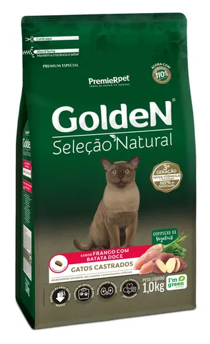 GOLDEN GATOS SELEÇÃO NATURAL BATATA DOCE CASTRADOS 3KG