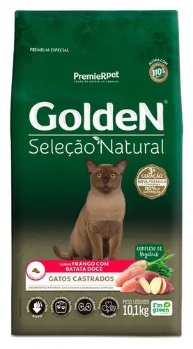 GOLDEN GATOS SELEÇÃO NATURAL BATATA DOCE CASTRADOS