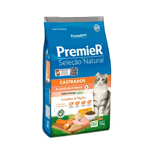 PREMIER GATOS SELEÇÃO NATURAL CASTRADOS