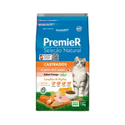 PREMIER GATOS SELEÇÃO NATURAL CASTRADOS 1,5KG
