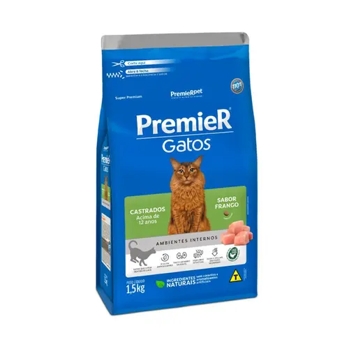 PREMIER GATOS CASTRADOS FRANGO 12+