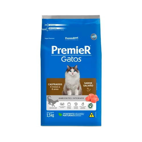 PREMIER GATOS CASTRADOS 6 MESES A 6 ANOS SALMÃO