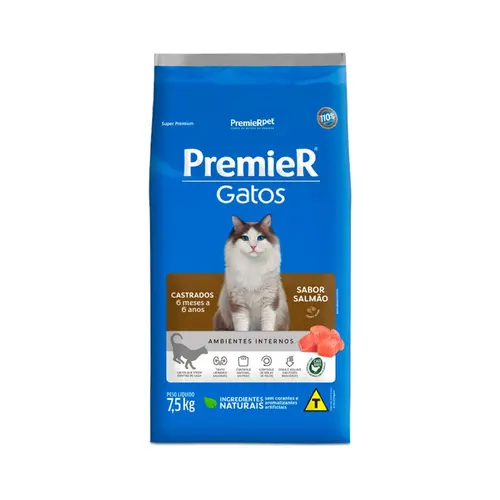 PREMIER GATOS CASTRADOS 6 MESES A 6 ANOS SALMÃO