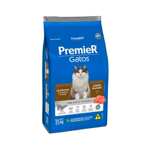 PREMIER GATOS CASTRADOS 6 MESES A 6 ANOS SALMÃO