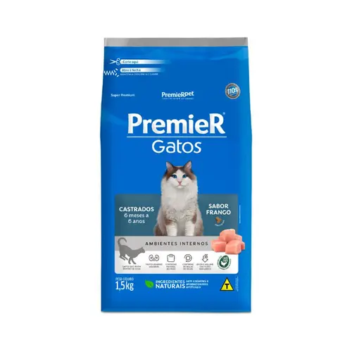 PREMIER GATOS CASTRADOS 6 MESES A 6 ANOS FRANGO