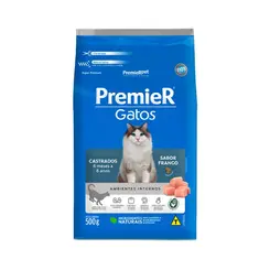 PREMIER GATOS CASTRADOS 6 MESES A 6 ANOS FRANGO 500G