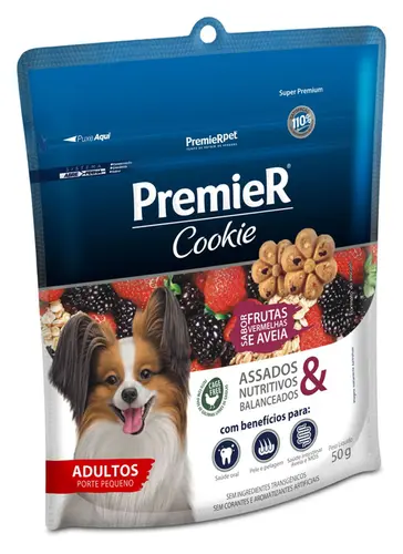 PREMIER COOKIE FRUTAS VERMELHAS RAÇAS PEQUENAS 250G