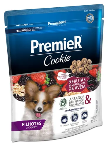 PREMIER COOKIE FRUTAS VERMELHAS FILHOTES 250G