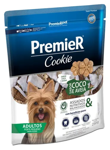PREMIER COOKIE COCO E AVEIA RAÇAS PEQUENAS 250G