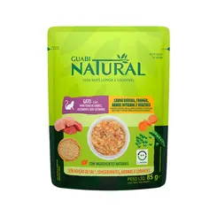 GUABI NATURAL GATO SACHÊ CARNE FRANGO E VEGETAIS 85G