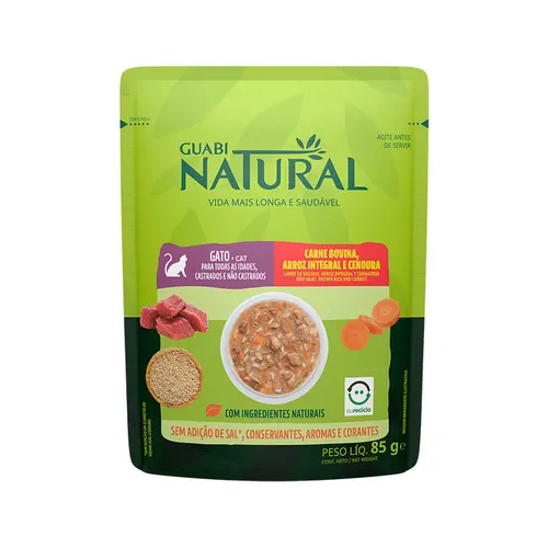 GUABI NATURAL GATO SACHÊ CARNE E CENOURA