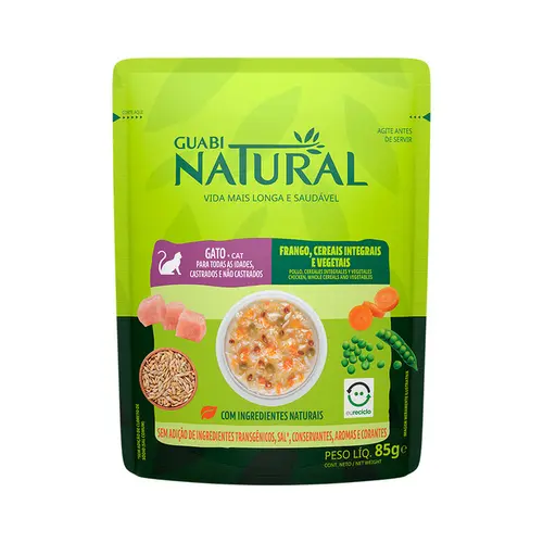 GUABI NATURAL GATO SACHÊ CASTRADO FRANGO E CEREAIS