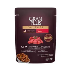 GRAN PLUS SACHÊ GATO GOURMET CARNE 85G