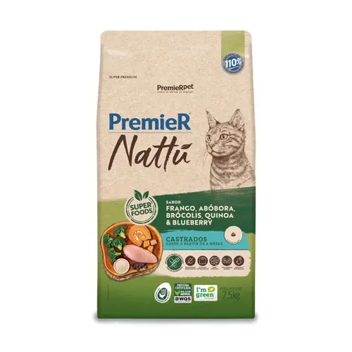 PREMIER NATTU GATOS CASTRADOS ABOBORA