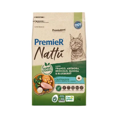 PREMIER NATTU GATOS CASTRADOS ABOBORA