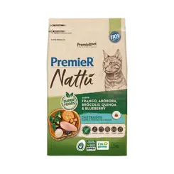 PREMIER NATTU GATOS CASTRADOS ABOBORA 7,5KG