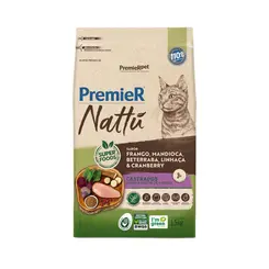 PREMIER NATTU GATOS CASTRADOS MANDIOCA 7,5KG