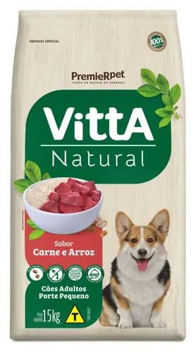 VITTA NATURAL RAÇAS PEQUENAS CARNE ADULTO 15KG