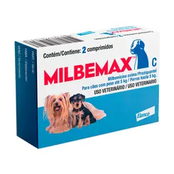 MILBEMAX ATÉ 5KG 2 COMPRIMIDOS
