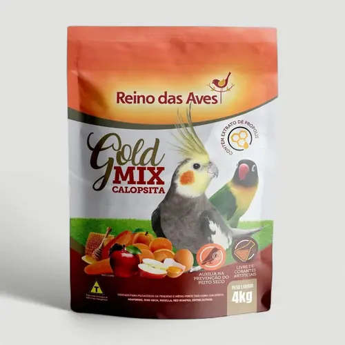 REINO DAS AVES CALOPSITA GOLD MIX 4KG