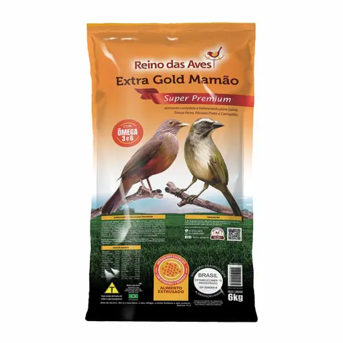 REINO DAS AVES EXTRA GOLD MAMÃO 250G