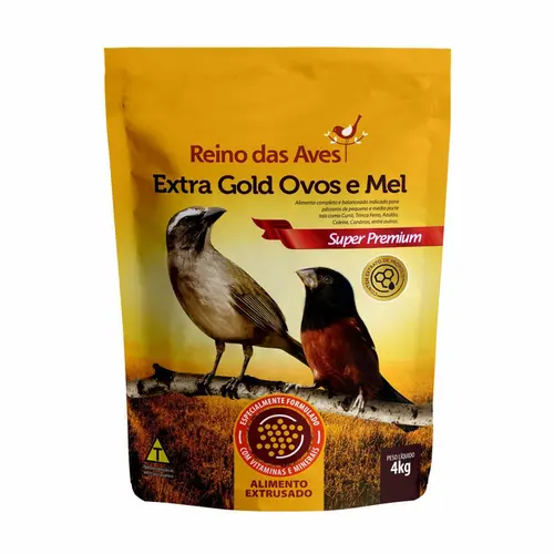 REINO DAS AVES EXTRA GOLD OVOS E MEL 4KG